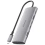AISENS USB-C Dock 7 en 1 con HDMI 4K y puertos de 10 Gbps, Gris